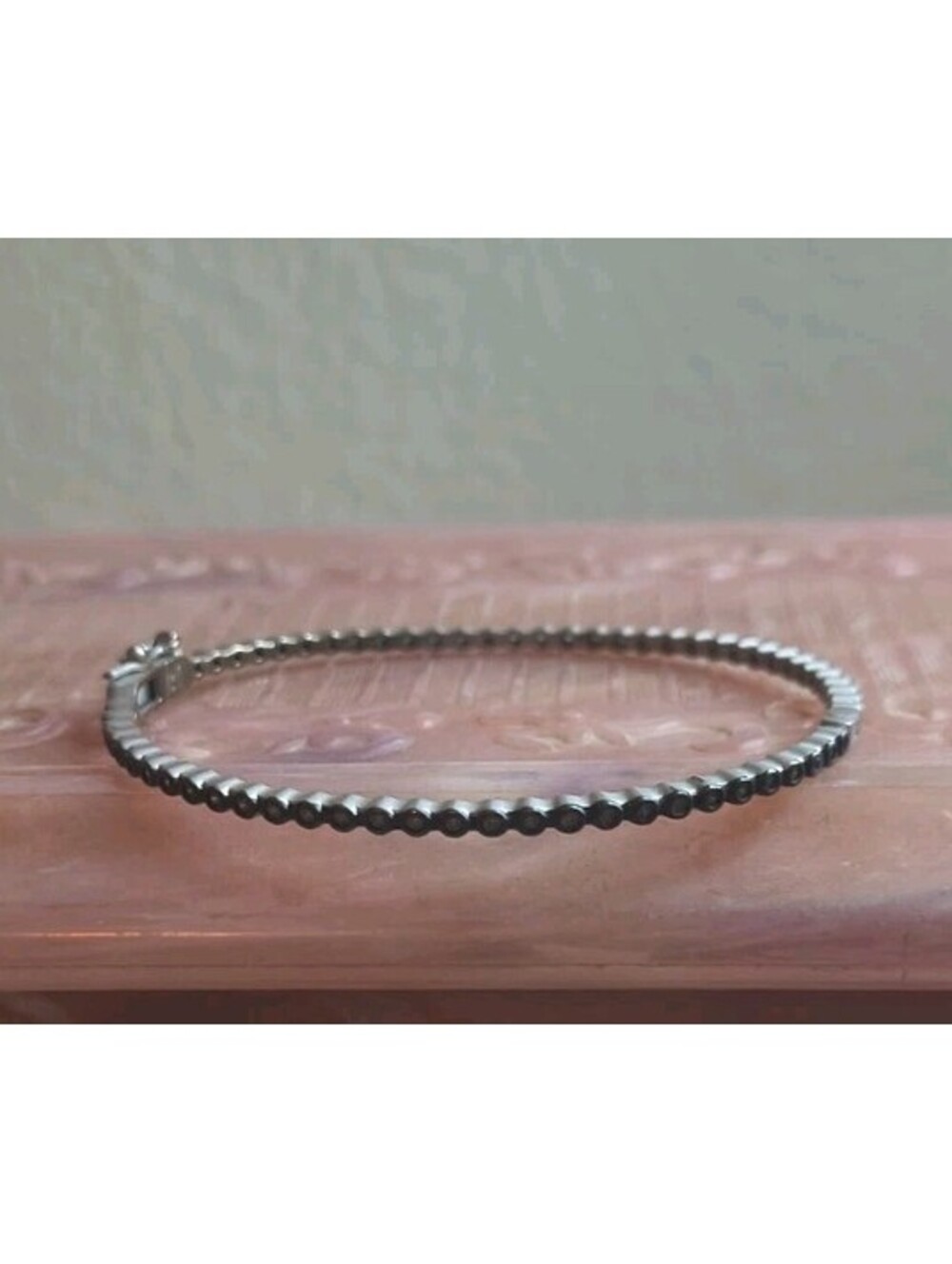 Frieda Rothman 925 FR Sterling Silver, Black Rhodium Bangle Hinge Bracelet